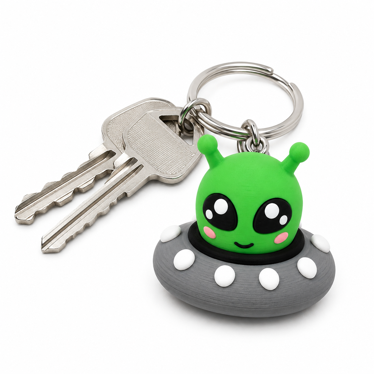 Cute Alien UFO Keychain - Image 2