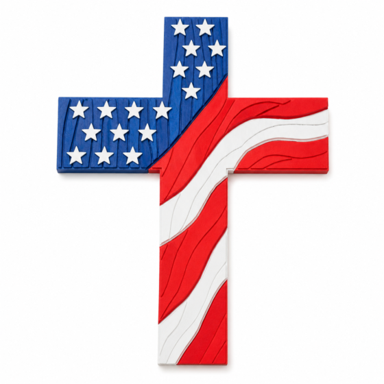 Patriotic American Flag Cross